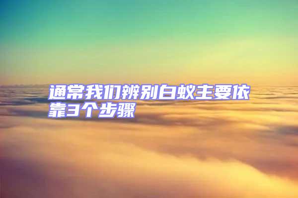 通常我們辨別白蟻主要依靠3個步驟