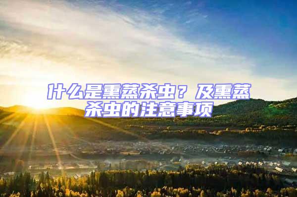 什么是熏蒸殺蟲(chóng)？及熏蒸殺蟲(chóng)的注意事項(xiàng)