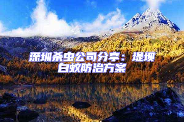深圳殺蟲公司分享:堤壩白蟻防治方案
