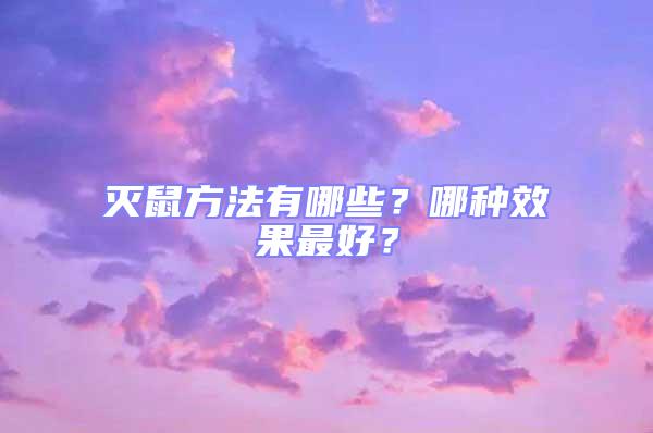 滅鼠方法有哪些？哪種效果最好？