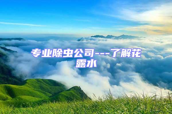 專業除蟲公司---了解花露水