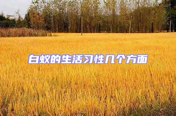 白蟻的生活習(xí)性幾個(gè)方面