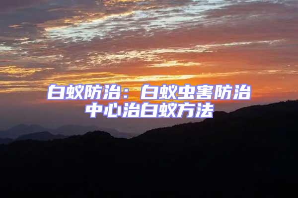 白蟻防治:白蟻蟲害防治中心治白蟻方法