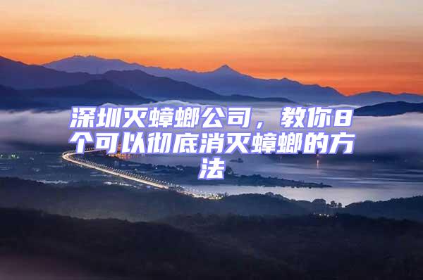 深圳滅蟑螂公司，教你8個(gè)可以徹底消滅蟑螂的方法