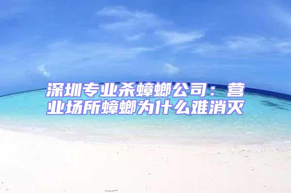 深圳專業(yè)殺蟑螂公司：營(yíng)業(yè)場(chǎng)所蟑螂為什么難消滅
