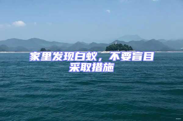 家里發現白蟻，不要盲目采取措施