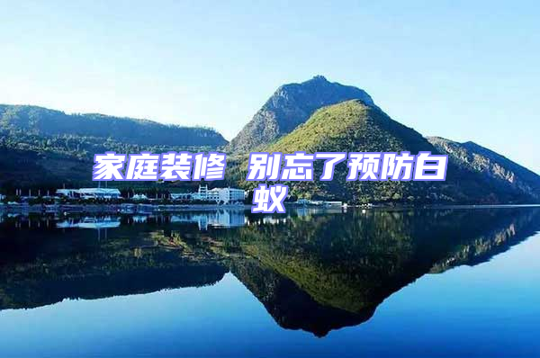 家庭裝修 別忘了預防白蟻