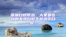 深圳白蟻防治：大家都在問的發(fā)現(xiàn)白蟻怎樣消滅白蟻？