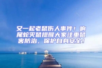 又一起老鼠傷人事件！響尾蛇滅鼠提醒大家注重鼠害防治，保護自身安全！