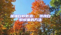深圳白蟻防治： 尋找白蟻蟻巢的方法