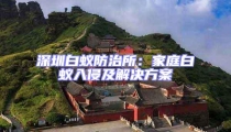 深圳白蟻防治所：家庭白蟻入侵及解決方案