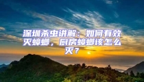 深圳殺蟲(chóng)講解：如何有效滅蟑螂，廚房蟑螂該怎么滅？