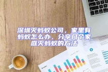 深圳滅螞蟻公司，家里有螞蟻怎么辦，分享幾個家庭滅螞蟻的方法