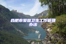 合肥市愛國衛(wèi)生工作管理辦法