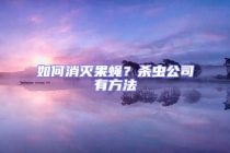 如何消滅果蠅？殺蟲(chóng)公司有方法