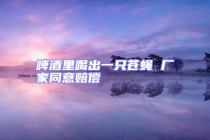 啤酒里喝出一只蒼蠅 廠家同意賠償