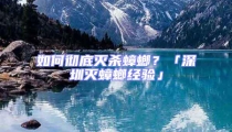 如何徹底滅殺蟑螂？「深圳滅蟑螂經(jīng)驗」