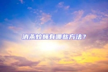 消殺蚊蠅有哪些方法？